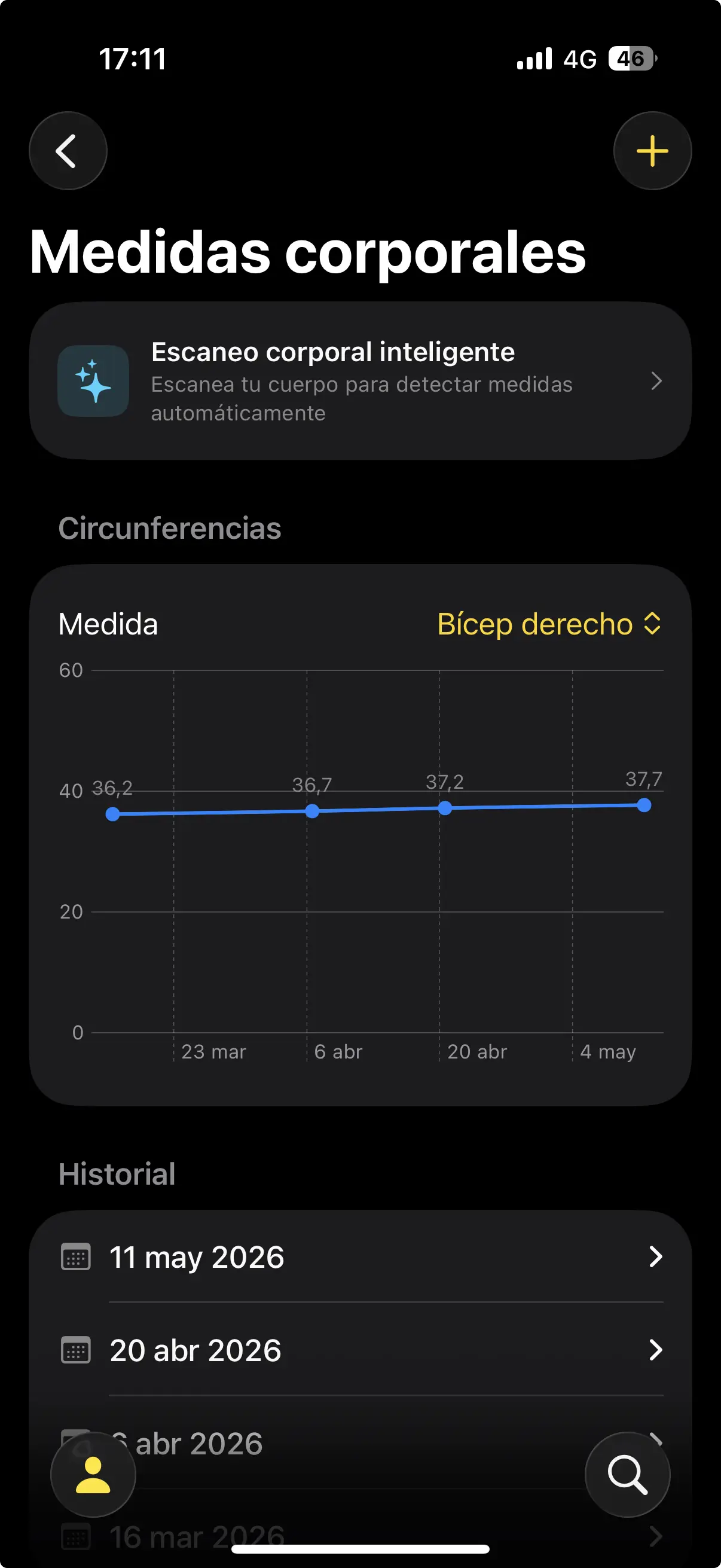 Registra tu transformación física.