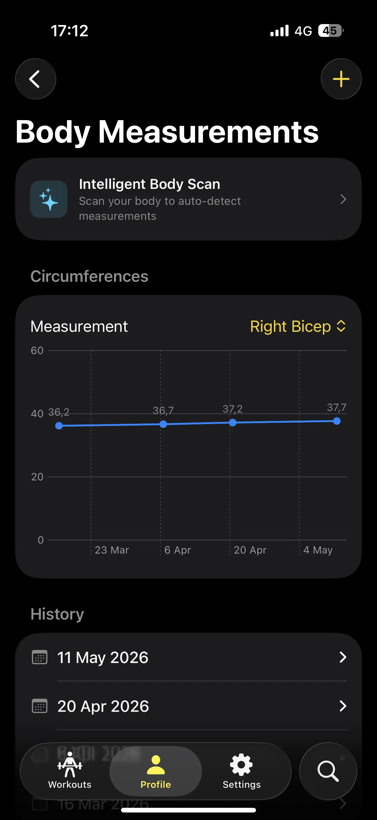 Track your physical transformation.
